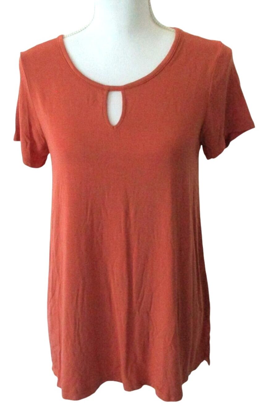 Cuddl Duds Women's Rust Short Sleeve Tee Shirt Pajama Top NWOT Size XS